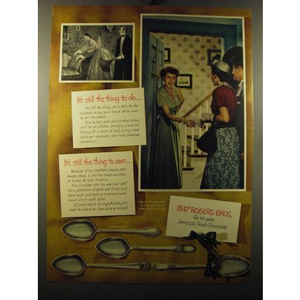 1949 1847 Rogers Silverplate Advertisement - Rembrance, First Love