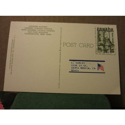DAUPHIN GUNS, OLD FORT NIAGARA, YOUNGSTOWN, NEW YORK STATE USA used postcard #