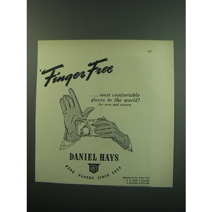 1949 Daniel Hays Gloves Advertisement - Finger Free