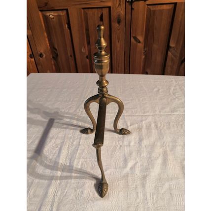 Antique / Vintage, Sold Brass, Urn Shape Open Fireplace Andiron / Fire Dog