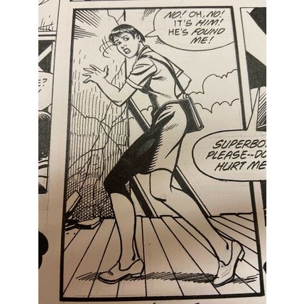 Superboy #7 p15 (1990) Mooney /Templeton Half-Splash Superboy Lasers Babe Signed