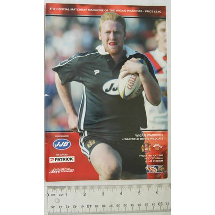 2003 programme Wigan Warriors v. Wakefield Trinity Wildcats