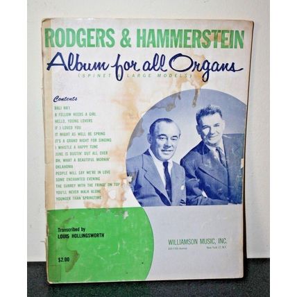 15 Songs Rodgers & Hammerstein Album for All Organs by Williamson Music Inc.