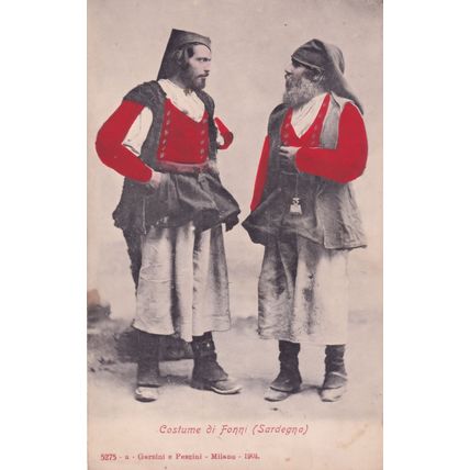 Italy Sardegna Costume Old Postcard