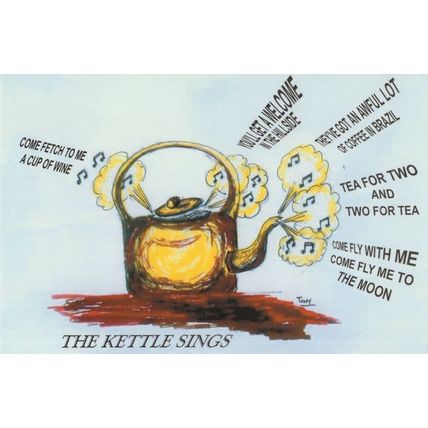 The Kettle Sings Tearooms Restaurant Malvern Advertising Postcard