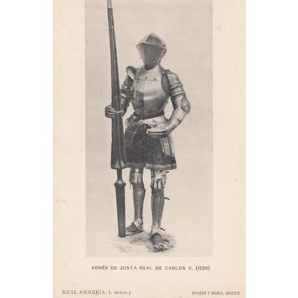Charles V Carlos Armour Shield Weapon in 1520 Postcard