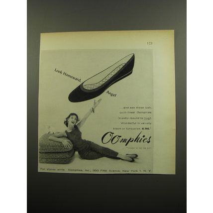 1955 Oomphies Shoes Ad - Look homeward, angel