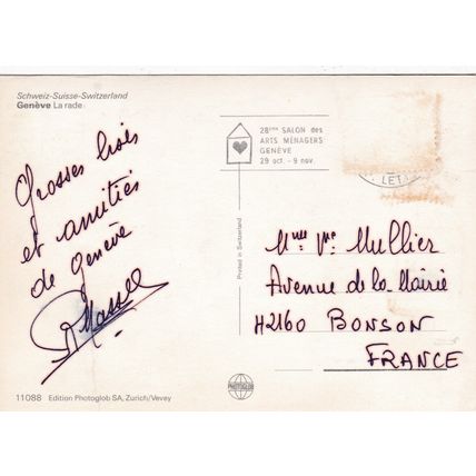 Geneve La Rade Switzerland Postcard posted creased