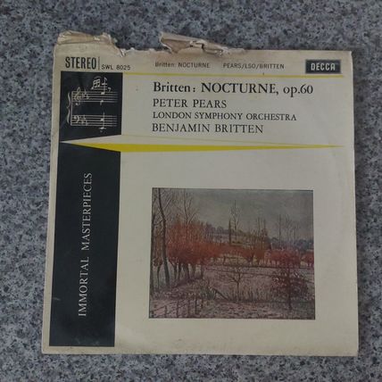 Britten, Peter Pears, London Symphony Orchestra – Nocturne, Op.60 (10" LP)