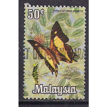 Malaysia 1970 QE2 50 cents Butterflies SG 66 used ( A774 )