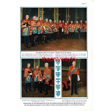 Earls, Officers Of Arms & Heralds At Coronation, Book Illustration (Print), 1953