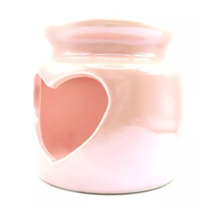 Pink Tealight & Votive Holder Caremic with Heart Shaped Detail 9.5 CM Gift Decor