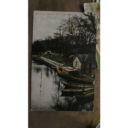 1906 fr Gaines Postcard - Boat house, Roundhay Park - Leeds, Yorkshire