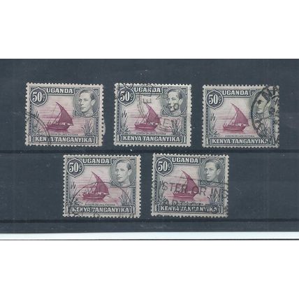 Kenya, Uganda & Tanganyika stamps. George VI 50c used. (P119)