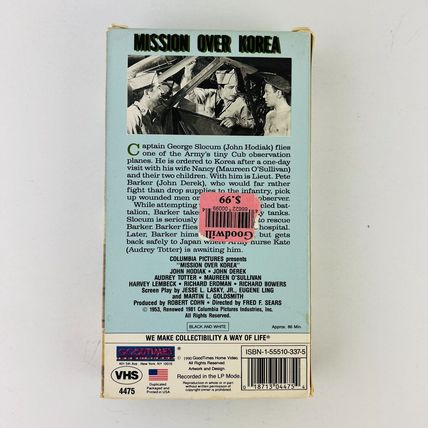 Mission Over Korea VHS Video Tape John Hodiak, John Derek