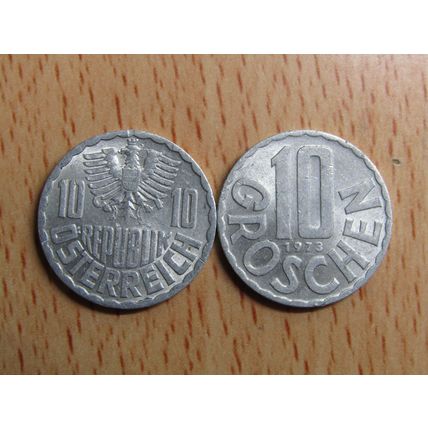 Austria 1973 10 Groschen Coin