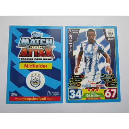 140. Tom Ince - Huddersfield Town - Match Attax 2017/18 Football Card EF1