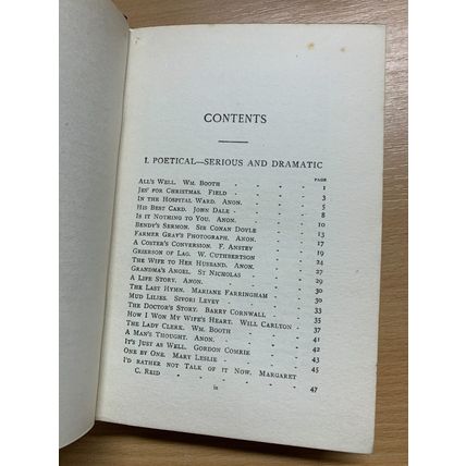1920 "FIVE MINUTE RECITATIONS IN POEMS & PROSE" ANTIQUE HARDBACK BOOK (P3)
