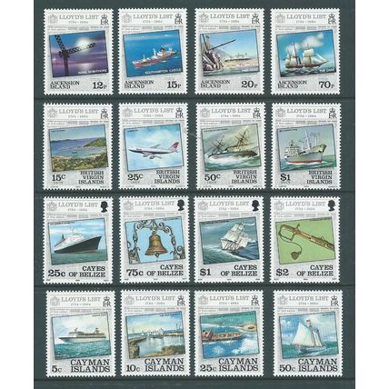 omnibus lloyd,s list full collection of 16 sets mnh 1985 ships maritime 3 scan