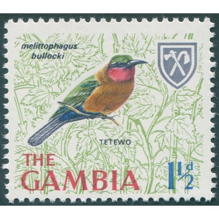 Gambia 1966 1½d Red-throated Bee-eater SG235 MNH