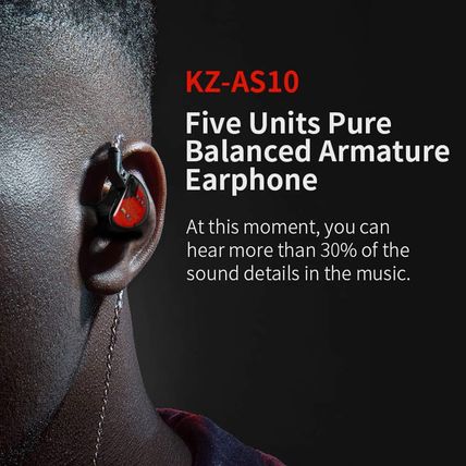 Linsoul KZ AS10 5BA Hifi Stereo In-Ear Earphone High Resolution Earbud Headphone