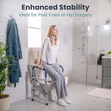 FSA/HSA Eligible - Toilet Safety Rails (350 Lb) - Adjustable Toilet Safety Frame