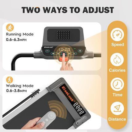 Elseluck Walking Pad, under Desk Treadmill for Home Office, 2 in 1 Portable Walk