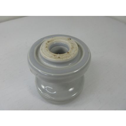 Vintage Large White Ceramic Power Electric Line Insulator 3" Butterfly Spool
