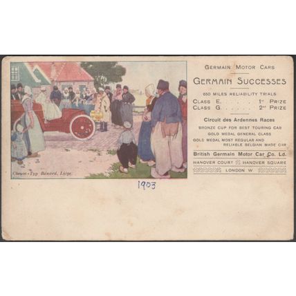 British Germain Motor Car Co Ltd, 1903 - Advertising Postcard
