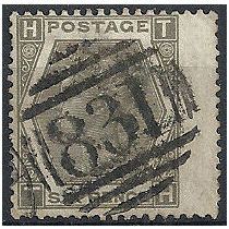 1873 SG125 6d Grey Good Used Wing Margin nice 831 Cancel "TH" ...