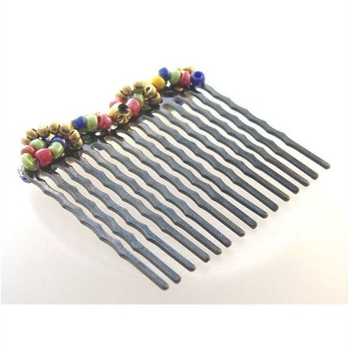 Comb #001 cluster beads hair decoration 1.75 inch x 1.5 inch fashion jewelry