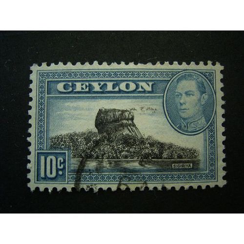 CEYLON 1938 KGV1 10C BLACK BLUE F/U SG389