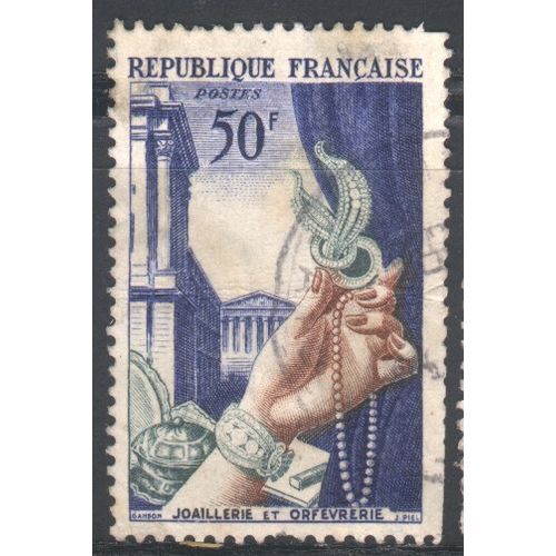 France 1953 - SG1169 - 50f bro try blue - Gold Plate & Jewellery - used