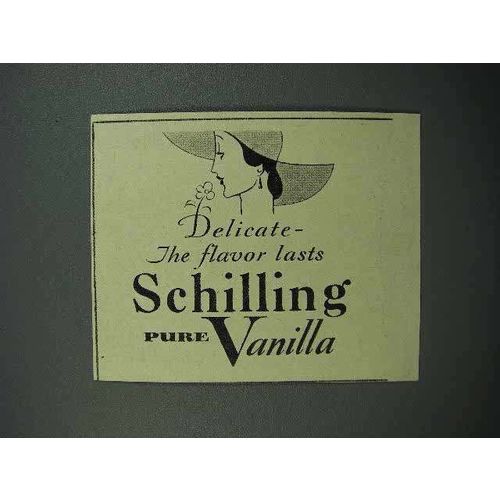 1936 Schilling Pure Vanilla Ad - Delicate Flavor