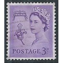 SG 7: 3d. deep lilac Guernsey Regional Stamp: Queen Elizabeth II