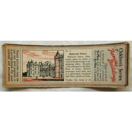 1955 Typhoo Famous Buildings card 4 Holyrood Palace