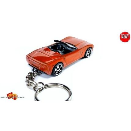 CUSTOM KEYCHAIN ORANGE CHEVY CORVETTE C6 CONVERTIBLE ❤️GREAT GIFT❤️