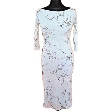 TFNC Bodycon Dress Light Grey Pattern Double Layer Mesh Size 10 12 UK Lot