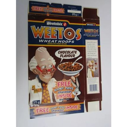 Weetabix Weetos 1995 Cereal Box Looney Tunes 375g Box and Set of 8 Figures