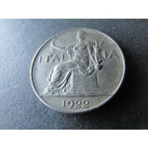 1922 ITALY 1 LIRA - COIN - 2 FREE POST. H