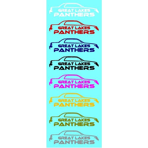 Great Lakes Panthers 1.4" x 5" Club Decal-Message Color Choice