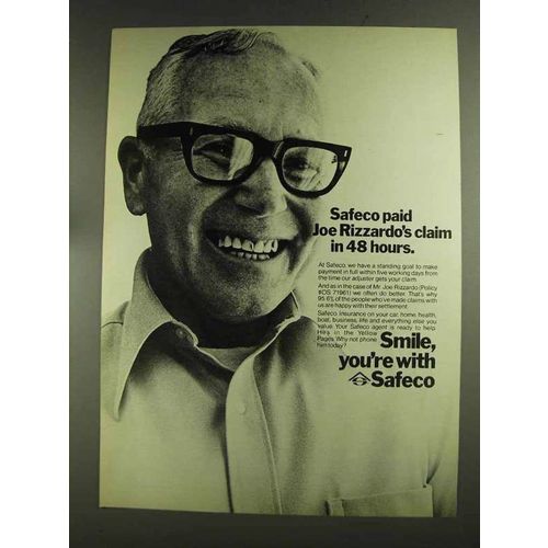 1972 Safeco Insurance Ad - Joe Rizzrdo's Claim