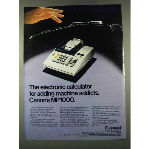 1974 Canon MP1000 Calculator Ad - Adding Addicts
