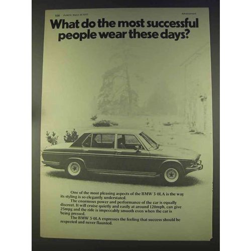 1977 BMW 3.0LA Car Ad - Successful People Wear