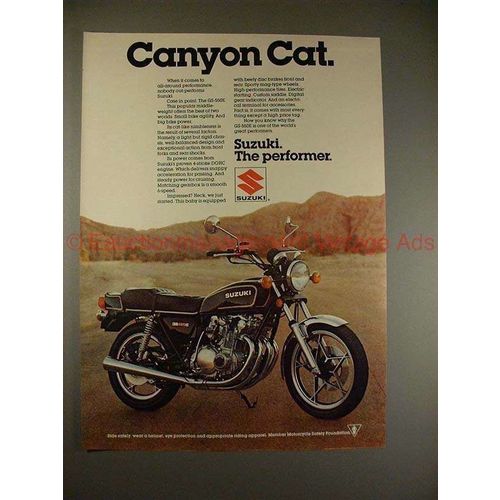 1979 Suzuki GS-550E Motorcycle Ad - Canyon Cat, NICE!!