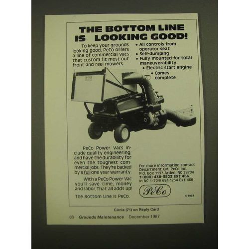 1987 PeCo Power Vac Ad - The Bottom Line is Looking Good