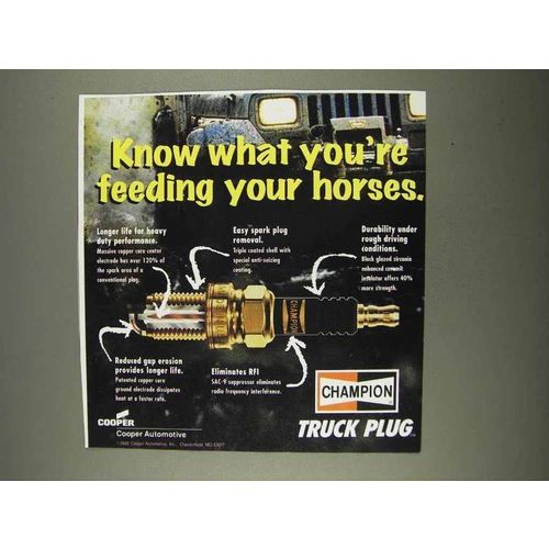 1996 Champion Truck Plug Ad - Feeding Your Horses
