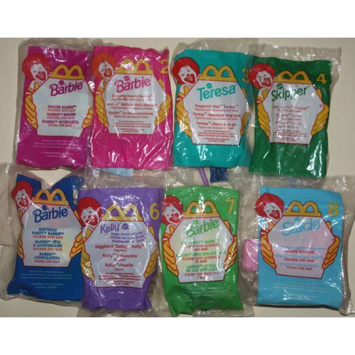 1999 McDonalds Barbie Set of 8 Mint in Package