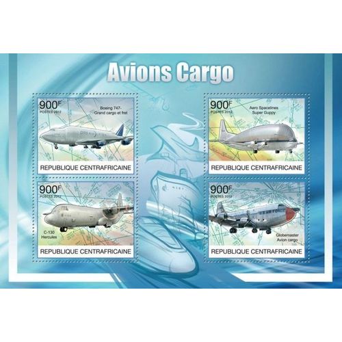 CENTRAL AFRICA 2012 SHEET MNH AVIONS CARGO PLANES AVIATION AVIONES