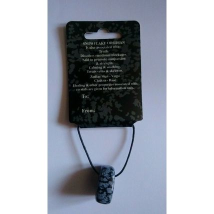 Snowflake Obsidian Pendant Necklace
